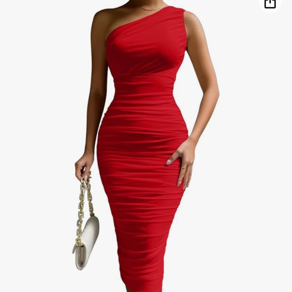 The One Shoulder Bodycon Dress in Red